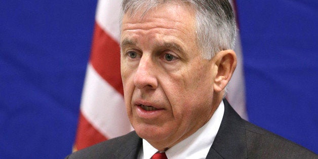 FILE - In this Feb. 5, 2013 file photo, Cuyahoga County prosecutor Tim McGinty answers questions during a news conference in