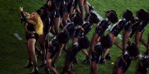 SANTA CLARA, CA - FEBRUARY 07: Beyonce performs during the Pepsi Super Bowl 50 Halftime Show at Levi's Stadium on February 7, 2016 in Santa Clara, California. (Photo by Harry How/Getty Images)