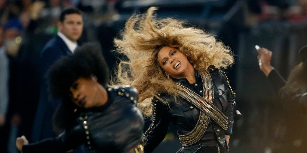 FILE - In this Sunday, Feb. 7, 2016, file photo, Beyonce performs during halftime of the NFL Super Bowl 50 football game in Santa Clara, Calif. Beyonce dropped more than an album with âLemonade,â Saturday, April 23, 2016, her dazzling new musical and visual project that speaks to the deeply personal and political. (AP Photo/Matt Slocum, File)