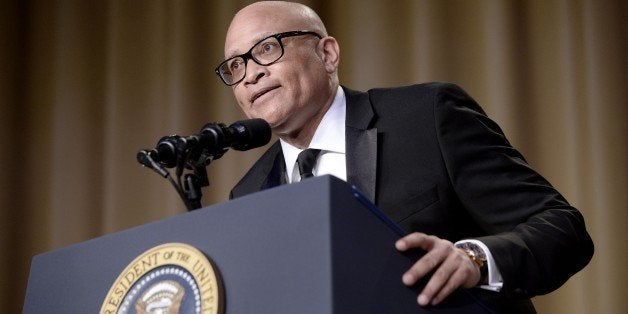 WASHINGTON, DC - APRIL 30: (AFP OUT) Comedian Larry Wilmore speaks during the White House Correspondents' Association annual dinner on April 30, 2016 at the Washington Hilton hotel in Washington.This is President Obama's eighth and final White House Correspondents' Association dinner (Photo by Olivier Douliery-Pool/Getty Images)