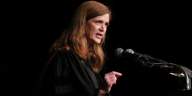 NEW YORK, NY - MAY 17: United States Ambassador to the United Nations Samantha Power delivers the keynote address at the 123rd Commencement of Barnard College at The Theater at Madison Square Garden on May 17, 2015 in New York City. (Photo by Jemal Countess/Getty Images)