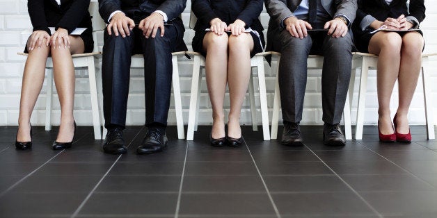 Stressful people waiting for job interview