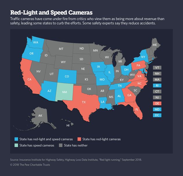 red light camera map As Debate Over Traffic Cameras Rages On Some States Take A U Turn red light camera map