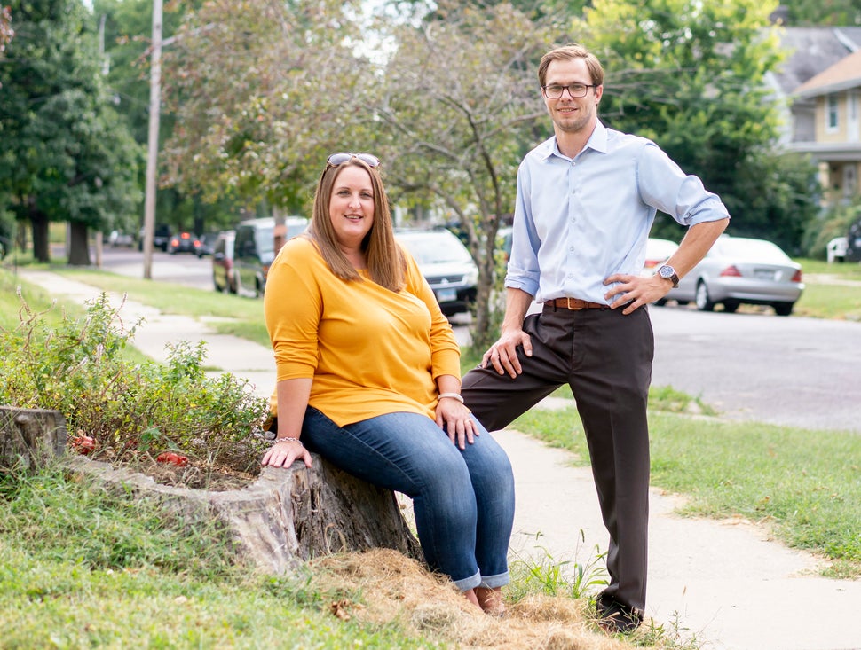 Peoria Public School teachers Meghan Innis and Joey Grace are leading by visiting fellow union members and listening to their