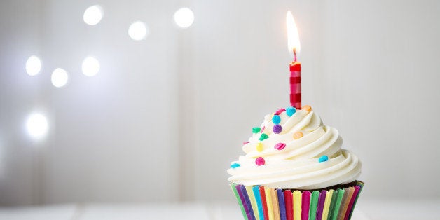 Cupcake with a single candle