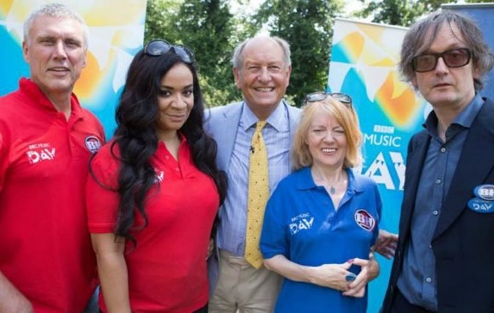 (Left to right) Bez, Rowetta Idah, Candida Doyle and Jarvis Cocker.