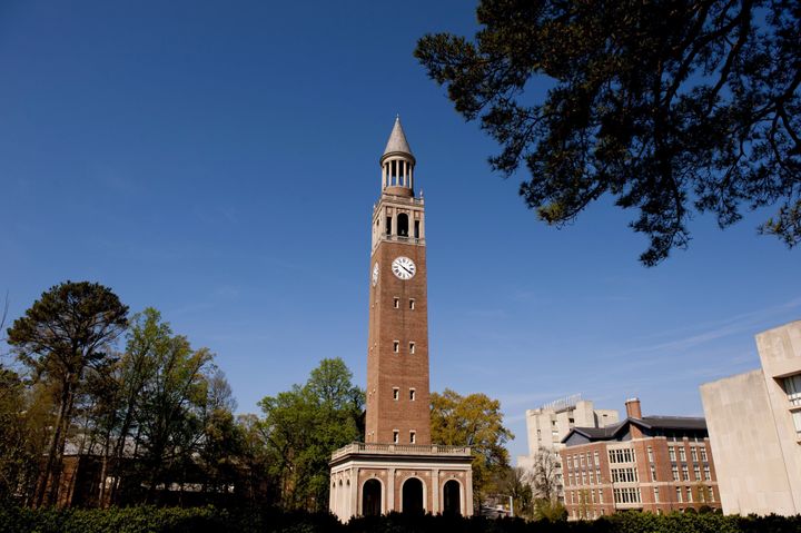 CHAPEL HILL, NC - APRIL 10: A view of the Morehead-Patterson Bell Tower on campus of the University of North Carolina on April 10, 2013 in Chapel Hill, North Carolina. (Photo by Lance King/Replay Photos via Getty Images) 