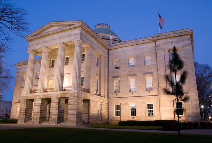 North Carolina State Capitol in Raleigh at Dusk