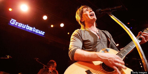 WEST HOLLYWOOD, CA - APRIL 03: John Rzeznik of the Goo Goo Dolls performs on stage during 104.3FM and Warner Sound present the Goo Goo Dolls in concert at Troubadour on April 3, 2013 in West Hollywood, California. (Photo by Mike Windle/WireImage)