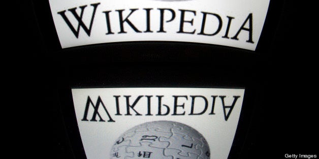 The 'Wikipedia' logo is seen on a tablet screen on December 4, 2012 in Paris. AFP PHOTO / LIONEL BONAVENTURE (Photo credit should read LIONEL BONAVENTURE/AFP/Getty Images)