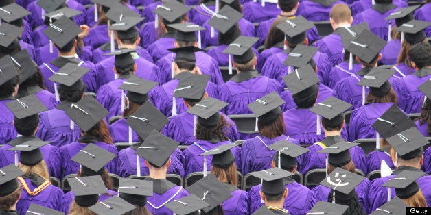 WASHINGTON, DC - JUNE 22: Robe- and mortar-bedecked students during the recent graduation of the Class of 2013 at Northwestern University in Evanston, Ill. (Photo by John Kelly/The Washington Post via Getty Images)