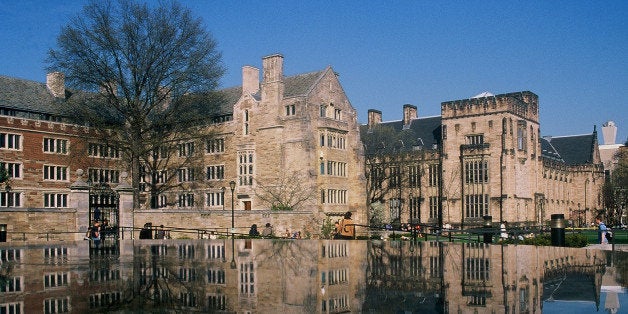 Yale University in reflection