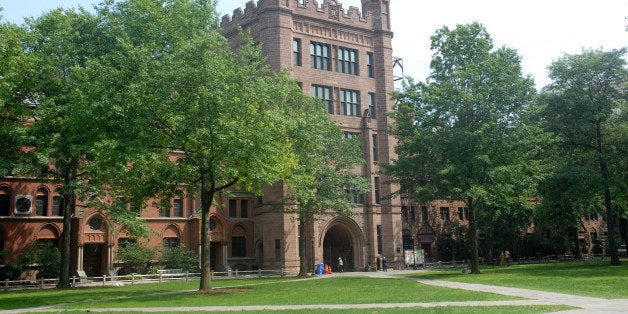 NEW HAVEN, CT - JUNE 28: Yale University old campus is shown on the set of the latest 'Indiana Jones' movie at Yale Universit