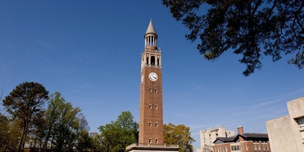 CHAPEL HILL, NC - APRIL 10: A view of the Morehead-Patterson Bell Tower on campus of the University of North Carolina on April 10, 2013 in Chapel Hill, North Carolina. (Photo by Lance King/Replay Photos via Getty Images)