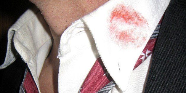 lipstick on man's collar