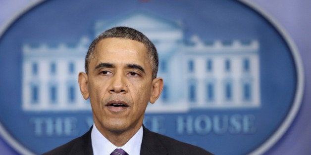 WASHINGTON, DC - DECEMBER 05: U.S. President Barack Obama makes a statement regarding the death of former South African president Nelson Mandela at the James Brady Press Briefing Room of the White House December 5, 2013 in Washington, DC. Incumbent South African President Jacob Zuma announced that Mandela has died at the age of 95. (Photo by Alex Wong/Getty Images)