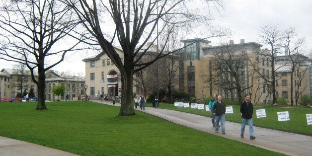 This is pretty much THE main courtyard on CMU's very small campus. I snapped these photos midday--it was unfortunately quite dreary, but at least it didn't rain that hard while I was out and about.