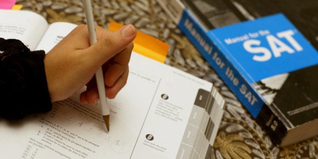 PEMBROKE PINES, FL - MARCH 06: Suzane Nazir uses a Princeton Review SAT Preparation book to study for the test on March 6, 2