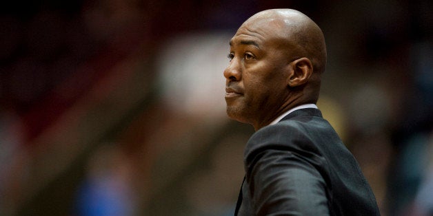 DALLAS, TX - JANUARY 6: Head Coach Danny Manning of the Tulsa Golden Hurricane looks on as his team plays against the SMU Mu