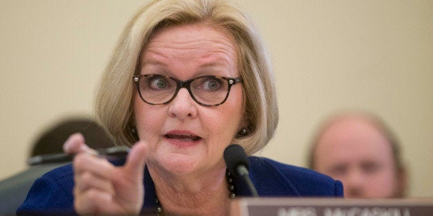 Senator Claire McCaskill, a Democrat from Missouri, makes an opening statement during a Senate Consumer Protection, Product Safety, and Insurance subcommittee hearing with Mary Barra, chief executive officer of General Motors Co. (GM), not pictured, in Washington, D.C., U.S., on Wednesday, April 2, 2014. Barra pushed yesterday to separate herself from an old GM that weighed the costs of improved safety, insisting she's the face of a new GM that puts customers first. Photographer: Andrew Harrer/Bloomberg via Getty Images