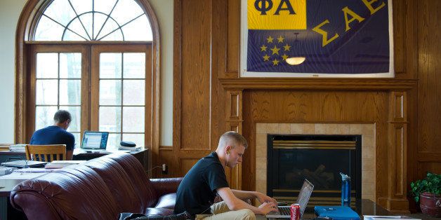 Dylan Clark, a freshman at the University of Kansas in Lawrence, studies in the library of Sigma Alpha Epsilon on campus, a fraternity that has gone dry (free from alcohol) beginning this semester. The fraternity is hosting its fourth annual Jason Wren seminar on alcohol abuse, named for the student that died in 2009 from alcohol poisoning. (David Eulitt/Kansas City Star/MCT via Getty Images)