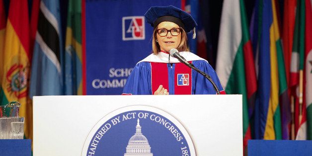 WASHINGTON, DC - MAY 10: Katie Couric speaks at the American University 2014 Commencement Ceremony at Bender Arena at American University on May 10, 2014 in Washington, DC. (Photo by Leah Puttkammer/Getty Images)