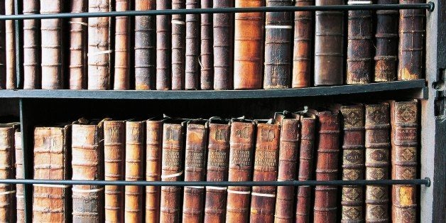 IRELAND - APRIL 08: Books in Marsh's Library, oldest public library in Ireland, founded in 1701, Dublin, Ireland. (Photo by DeAgostini/Getty Images)