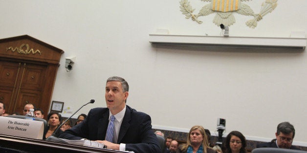 WASHINGTON, DC - MARCH 09: Education Secretary Arne Duncan, participates in a House Education and the Workforce Committee hearing, on March 9, 2011 in Washington, DC. The committee is hearing testimony from Secretary Duncan on the budget and policy proposals for the Department of Education. (Photo by Mark Wilson/Getty Images)