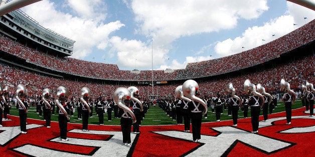 COLUMBUS, OH - SEPTEMBER 06: The Ohio State Buckeyes marching band perform before the game against the Ohio Bobcats at Ohio Stadium on September 6, 2008 in Columbus, Ohio. (Photo by Kevin C. Cox/Getty Images)