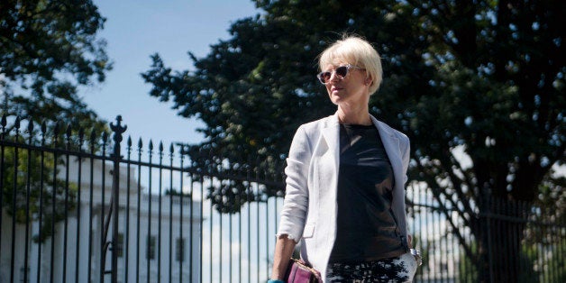 WASHINGTON, DC - SEPT 13: Joanna Coles, Editor-in-Chief of Cosmopolitan magazine, has begun making regular visits to Washington, DC in an attempt to bring a new focus of women in politics to her readers. Coles is seen in front of the White House on Friday, Sept. 13, 2013 in Washington, DC. (Photo by Amanda Voisard for The Washington Post via Getty Images)