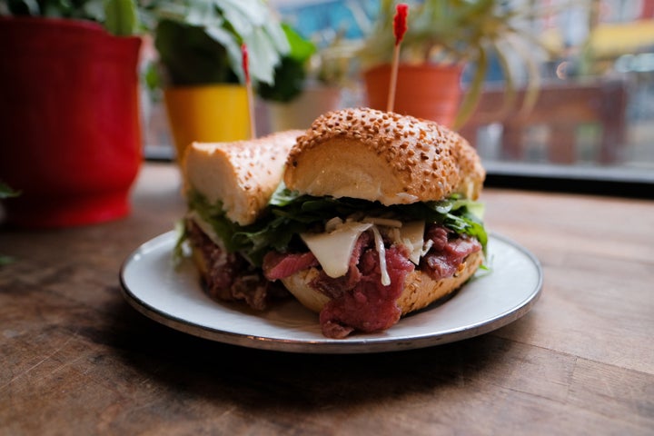 Court Street Grocers co-owner Eric Finkelstein (whose hero is pictured above) explains that a hero isn't a type of sandwich but the type of bread one orders it on.