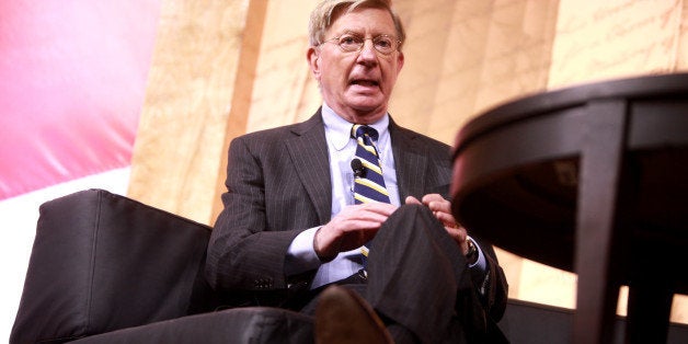 George Will speaking at the 2014 Conservative Political Action Conference (CPAC) in National Harbor, Maryland.Please attribute to Gage Skidmore if used elsewhere.