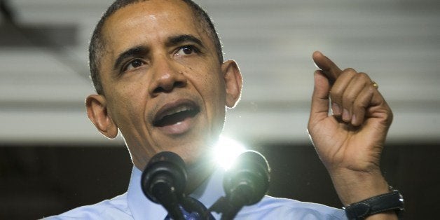 US President Barack Obama gives remarks after touring the Mechatronics class at the Community College of Allegheny County Wes