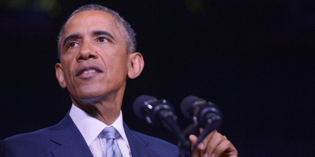 US President Barack Obama speaks on new proposals for higher education accessibility at Pellissippi State Community College in Knoxville, Tennessee on January 9, 2015. AFP PHOTO/MANDEL NGAN (Photo credit should read MANDEL NGAN/AFP/Getty Images)