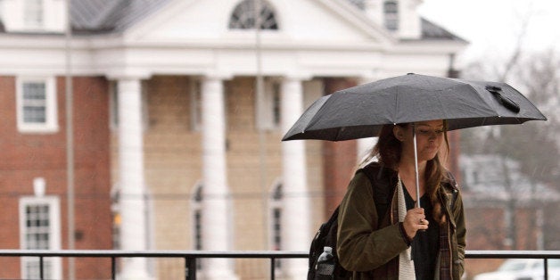 CHARLOTTESVILLE, VA - DECEMBER 6: Kathryn Dockter, at third year student at the University of Virginia, walks past the Phi K