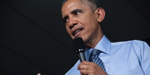 US President Barack Obama delivers a speech on the economy on February 6, 2015 at Ivy Tech Community College in Indianapolis. AFP PHOTO/NICHOLAS KAMM (Photo credit should read NICHOLAS KAMM/AFP/Getty Images)