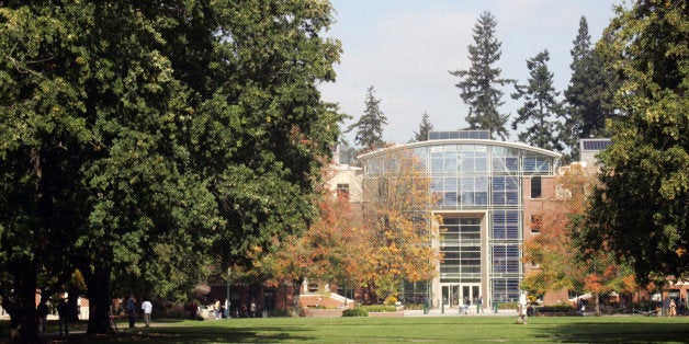 EUGENE, OR - CIRCA 2008: View of the University of Oregon Ducks campus in Eugene, Oregon. (Photo by Oregon/Collegiate Images)