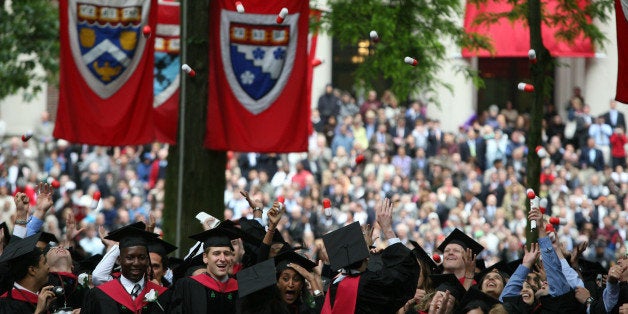 CAMBRIDGE, MA - JUNE 5: Harvard University Medical School graduates celebrate at commencement ceremonies by tossing 'giant pills' in the air June 5, 2008, in Cambridge, Massachusetts. J.K.Rowling, who wrote the popular Harry Potter books, was the commencement speaker. (Photo by Robert Spencer/Getty Images)