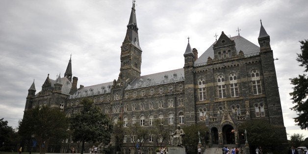 Healy Hall, the flagship building of Georgetown University's main campus in Washington, DC, is seen on September 30, 2011. Healy Hall building is listed as a national historic landmark . AFP PHOTO/Mladen ANTONOV (Photo credit should read MLADEN ANTONOV/AFP/Getty Images)