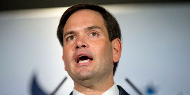 Republican presidential candidate Sen. Marco Rubio, R-Fla. speaks during the Road to Majority 2015 convention at the Omni Shoreham Hotel in Washington, Thursday, June 18, 2015. (AP Photo/Andrew Harnik)