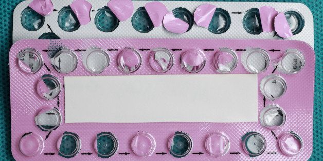 Medicine health care contraception and birth control. Oral contraceptive pills empty pack