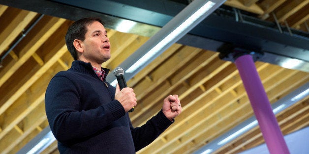 Senator Marco Rubio, a Republican from Florida and 2016 presidential candidate, speaks during a town hall meeting at the Mayt