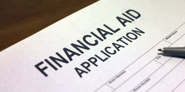 Someone filling out Financial Aid Application form