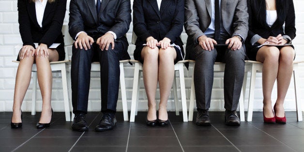 Stressful people waiting for job interview