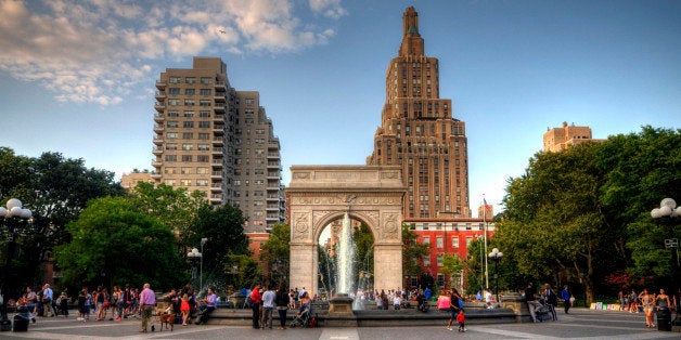 Washington Square Park is one of the best-known of New York City's 1,900 public parks. At 9.75 acres (39,500 m2), it is a landmark in the Manhattan neighborhood of Greenwich Village, as well as a meeting place and center for cultural activity.