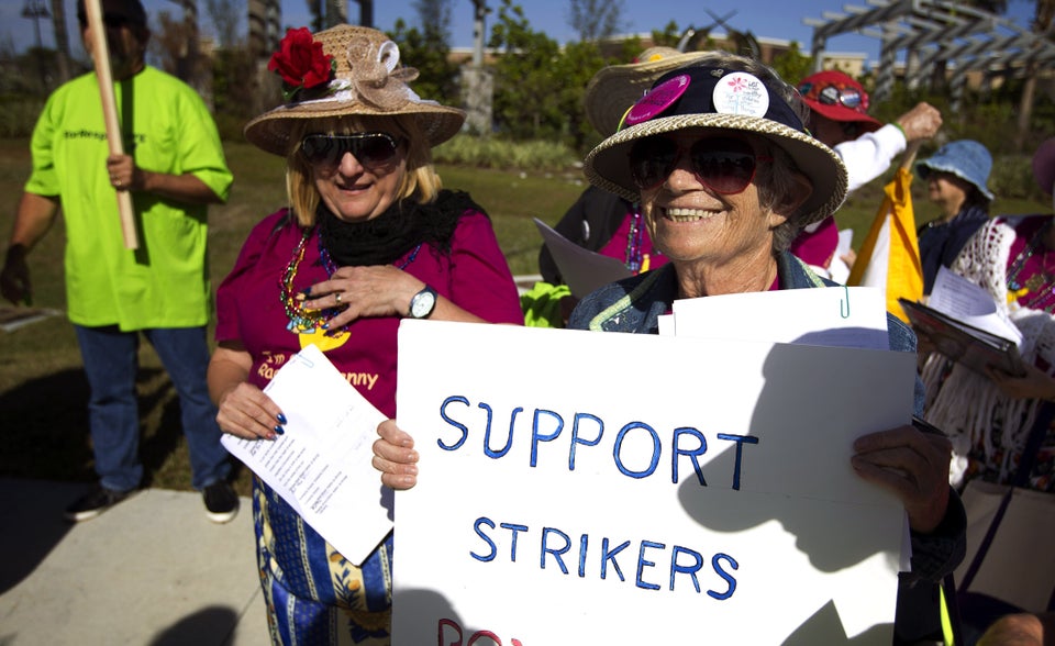 Demonstrators Protest Walmart