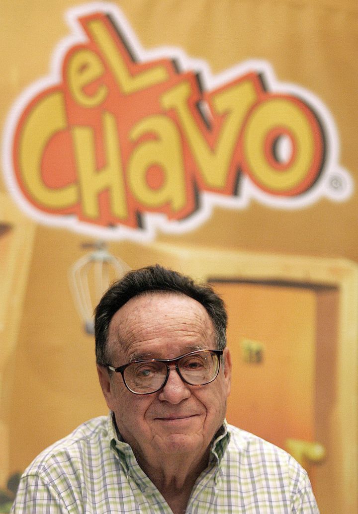 (FILES) Mexican actor Roberto Gomez Bolanos 'Chespirito', poses during the launching of a television series on October 10, 2006 in Mexico City. 'El Chavo del ocho', one of the most popular characters played by Gomez Bolanos, makes 40 years on June 21, 2011. AFP PHOTO/Luis ACOSTA (Photo credit should read LUIS ACOSTA/AFP/Getty Images)