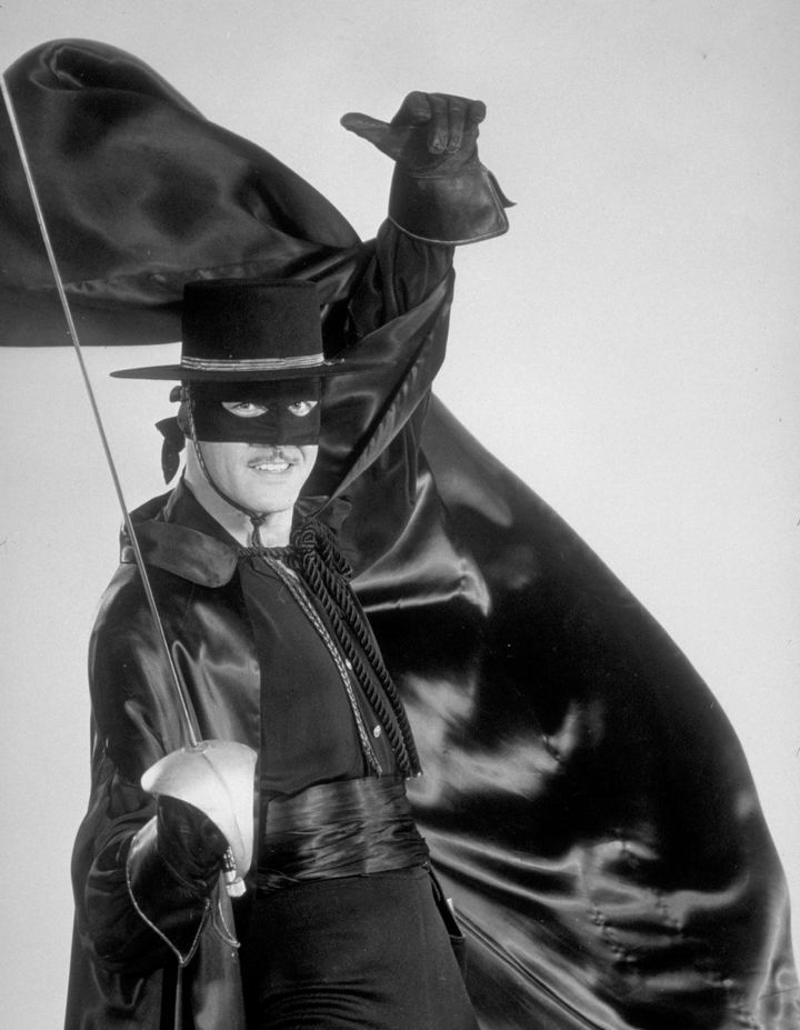 UNITED STATES - OCTOBER 03: ZORRO - gallery - 10/3/57, Guy Williams played Don Diego de la Vega/Zorro, the swashbuckling masked hero who donned mask and sword to aid the oppressed., (Photo by ABC Photo Archives/ABC via Getty Images)