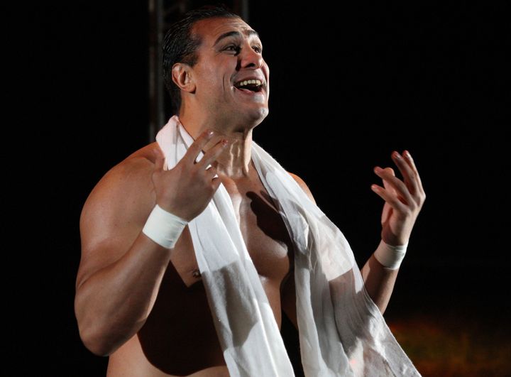 DURBAN, SOUTH AFRICA - JULY 08: Alberto Del Rio is introduced during the WWE Smackdown Live Tour at Westridge Park Tennis Stadium on July 08, 2011 in Durban, South Africa. (Photo by Steve Haag/Gallo Images/Getty Images)