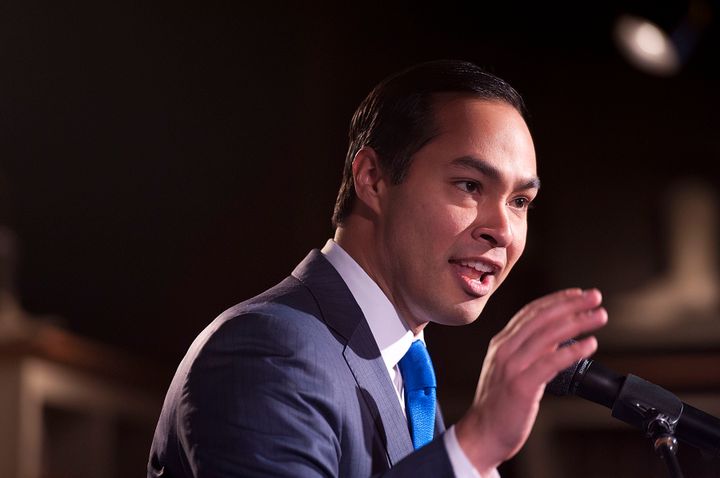 San Antonio Mayor Julian Castro speaks to the crowd at the Lone Star Project Inauguration Celebration on Sunday, January 20, 2013 at Hill Country Barbecue in Washington, D.C. (Barbara L. Salisbury/MCT via Getty Images)